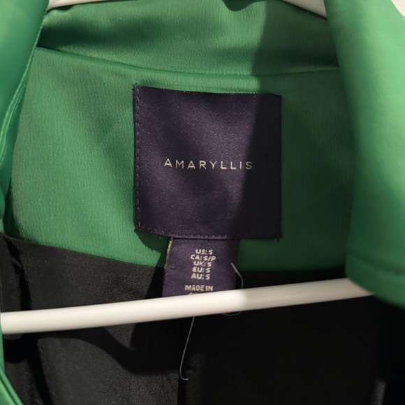 Amaryllis Green Cascade Open Front Belted Jacket Trench Coat NWT Small - Picture 3 of 3